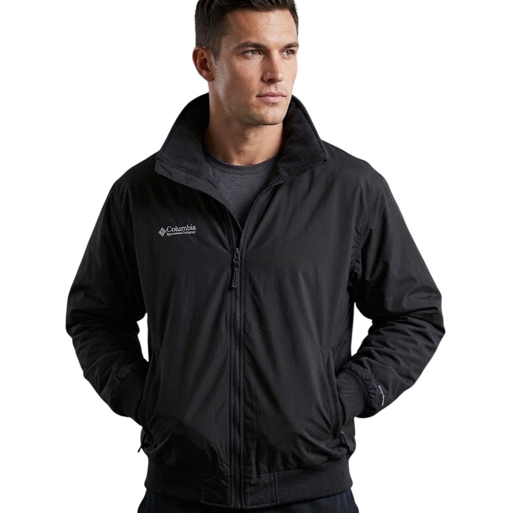 Columbia Sportswear Mens Black Fleece Lined Bomber Jacket Outdoor‎ Size XL